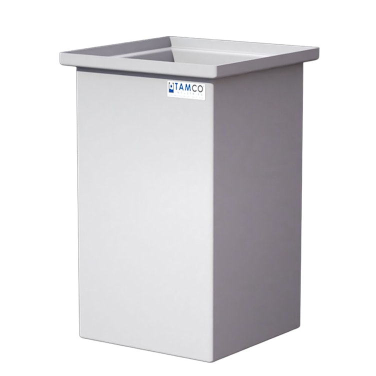 43 Gallon Natural LLDPE Rectangular Tamco® Heavy-Duty Tank with Internal Flange - 18" L x 18" W x 30" Hgt. (Cover Sold Separately)