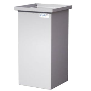 51 Gallon Natural LLDPE Rectangular Tamco® Heavy-Duty Tank with Internal Flange - 18" L x 18" W x 36" Hgt. (Cover Sold Separately)