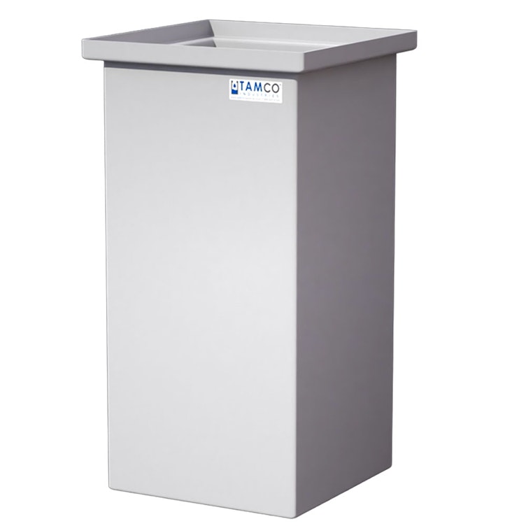 51 Gallon Natural LLDPE Rectangular Tamco® Heavy-Duty Tank with Internal Flange - 18" L x 18" W x 36" Hgt. (Cover Sold Separately)