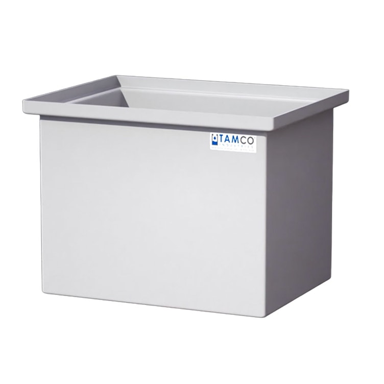 30 Gallon Natural LLDPE Rectangular Tamco® Heavy-Duty Tank with Internal Flange - 24" L x 18" W x 18" Hgt. (Cover Sold Separately)