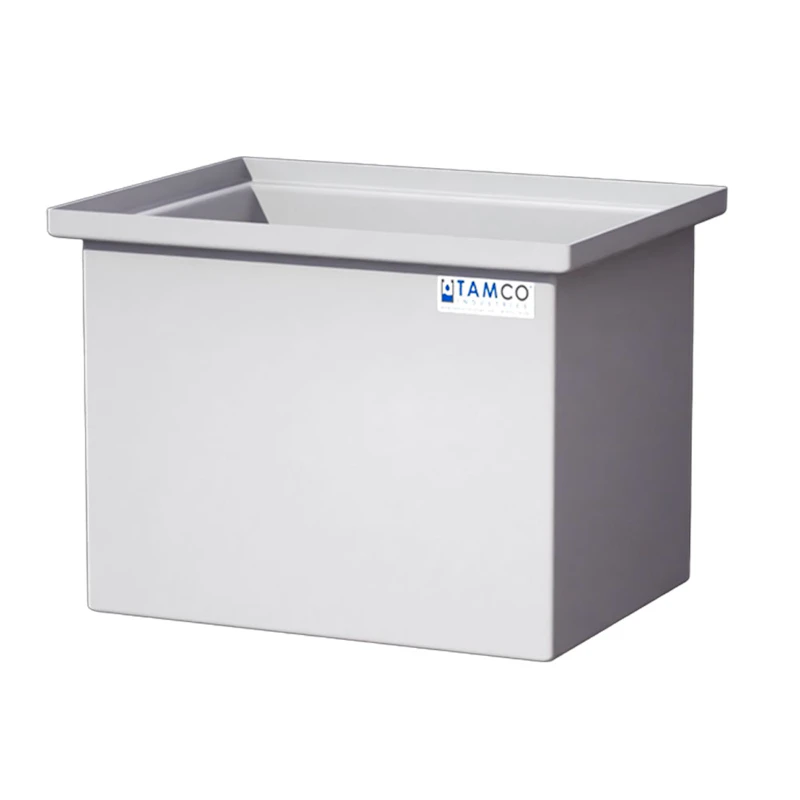 30 Gallon Natural LLDPE Rectangular Tamco® Heavy-Duty Tank with Internal Flange - 24" L x 18" W x 18" Hgt. (Cover Sold Separately)