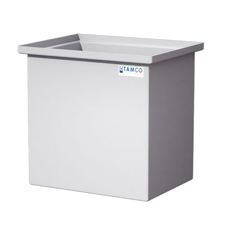 44 Gallon Natural LLDPE Rectangular Tamco® Heavy-Duty Tank with Internal Flange - 24" L x 18" W x 24" Hgt. (Cover Sold Separately)