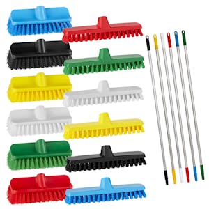 Vikan® ColorCore Economy Color-Coded Deck Brushes & Handles