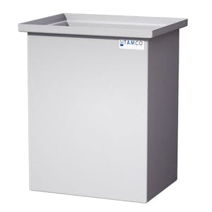 55 Gallon Natural LLDPE Rectangular Tamco® Heavy-Duty Tank with Internal Flange - 24" L x 18" W x 30" Hgt. (Cover Sold Separately)