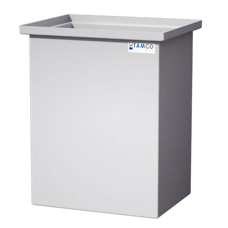 55 Gallon Natural LLDPE Rectangular Tamco® Heavy-Duty Tank with Internal Flange - 24" L x 18" W x 30" Hgt. (Cover Sold Separately)