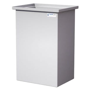 66 Gallon Natural LLDPE Rectangular Tamco® Heavy-Duty Tank with Internal Flange - 24" L x 18" W x 36" Hgt. (Cover Sold Separately)