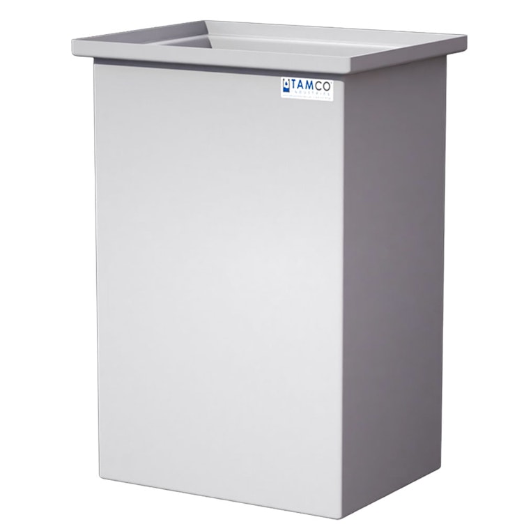 66 Gallon Natural LLDPE Rectangular Tamco® Heavy-Duty Tank with Internal Flange - 24" L x 18" W x 36" Hgt. (Cover Sold Separately)