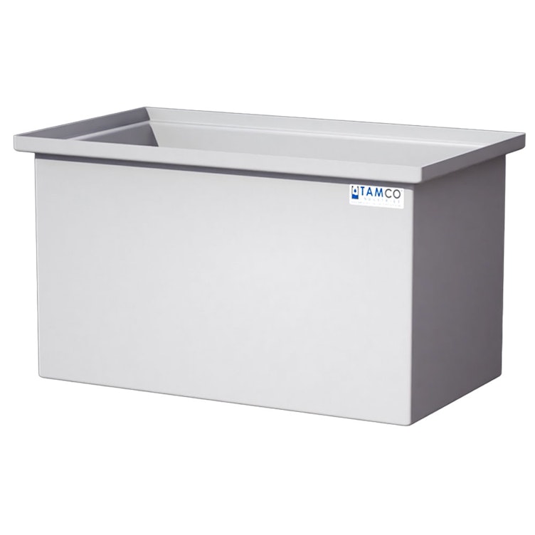 60 Gallon Natural LLDPE Rectangular Tamco® Heavy-Duty Tank with Internal Flange - 36" L x 20" W x 20" Hgt. (Cover Sold Separately)
