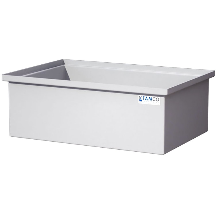 45 Gallon Natural LLDPE Rectangular Tamco® Heavy-Duty Tank with Internal Flange - 36" L x 24" W x 12" Hgt. (Cover Sold Separately)