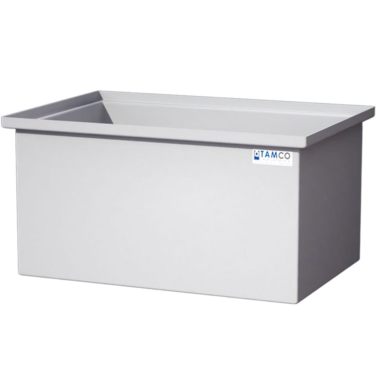 67 Gallon Natural LLDPE Rectangular Tamco® Heavy-Duty Tank with Internal Flange - 36" L x 24" W x 18" Hgt. (Cover Sold Separately)