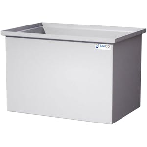 90 Gallon Natural LLDPE Rectangular Tamco® Heavy-Duty Tank with Internal Flange - 36" L x 24" W x 24" Hgt. (Cover Sold Separately)