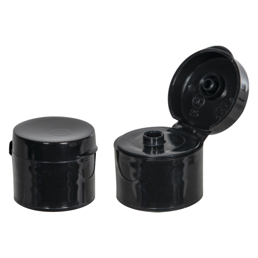 28/400 Black Ribbed Snap-Top Dispensing Cap with 0.25