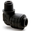3/8" OD Push-to-Connect x 3/8" MNPTF Black Kynar® PVDF TrueSeal™ 90° Male Elbow