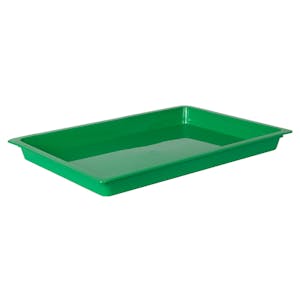 Shallow Green Polypropylene Tray - 11-1/2" L x 8-1/4" W x 1" Hgt.