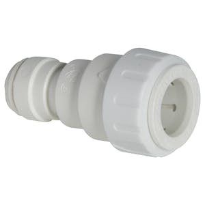 1/2" CTS x 1/4" OD Tube White Polysulphone Reducing Straight Connector
