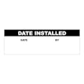 "Date Installed" with "Date" & "By" Blocks Rectangular Water-Resistant Polypropylene Write-on Label with Black Header - 3" x 1"