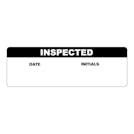 "Inspected" with "Date" & "Initials" Blocks Rectangular Water-Resistant Polypropylene Write-On Label with Black Header - 3" x 1"