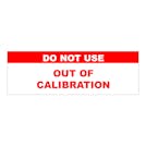"Do No Use - Out of Calibration" Rectangular Labels