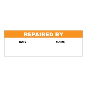 "Repaired By" Rectangular Labels