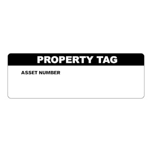 "Property Tag With Asset Number Block" Rectangular Labels