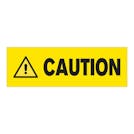 "Caution" Rectangular Water-Resistant Polypropylene Label with Symbol & Yellow Background - 3" x 1"