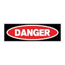 "Danger" Rectangular Water-Resistant Polypropylene Label with Black & Red Background - 3" x 1"