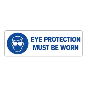 "Eye Protection Must Be Worn" Rectangular Labels
