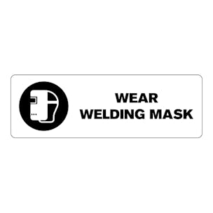 "Wear Welding Mask" Rectangular Labels