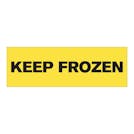 "Keep Frozen" Rectangular Water-Resistant Polypropylene Label with Yellow Background - 3" x 1"