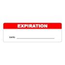 "Expiration" with "Date ____" Rectangular Water-Resistant Polypropylene Write-On Label with Red Header - 3" x 1"