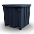 Black Meese X-Ray Detectable Bulk Container with Lid (800 lbs. Capacity) - 45" L x 45" W x 44-1/4" Hgt.