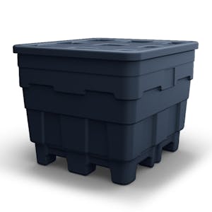 Black Meese X-Ray Detectable Bulk Container with Lid (2000 lbs. Capacity) - 50" L x 45" W x 39-1/4" Hgt.