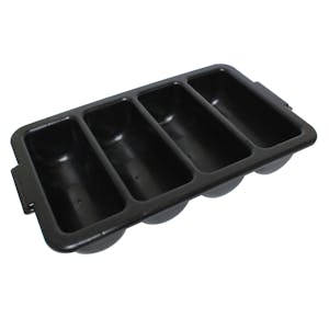 Brown 4-Compartment Cutlery Tray - 21" L x 11-3/4" W x 3-3/4" Hgt.