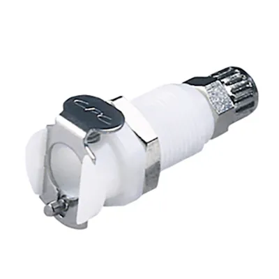 1/4" Ferruleless PTF NSF-listed PMC Series Acetal Panel Mount Body - Shutoff (Insert Sold Separately)