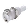 3/8" Hose Barb NSF-listed PLC Series Acetal Panel Mount Body - Shutoff (Insert Sold Separately)