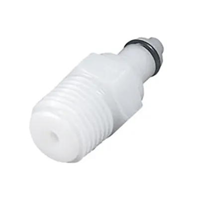 1/8" MNPT NSF-listed PMC Series Acetal Pipe Thread Insert - Straight Thru (Body Sold Separately)
