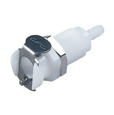 1/8" Hose Barb NSF-listed PMC Series Acetal Panel Mount Body - Straight Thru (Insert Sold Separately)
