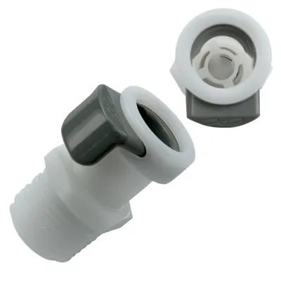 1/4" MNPT NSF-Listed APC Series Acetal Coupling Body - Shutoff (Insert Sold Separately)