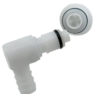 3/8" In-line Hose Barb NSF-Listed APC Series Acetal Elbow Insert - Shutoff (Body Sold Separately)