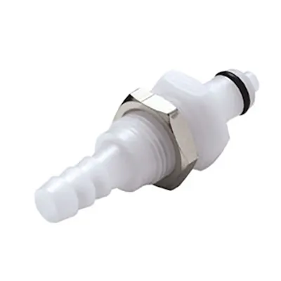 1/8" Hose Barb NSF-listed PMC Series Acetal Panel Mount Insert - Shutoff (Body Sold Separately)