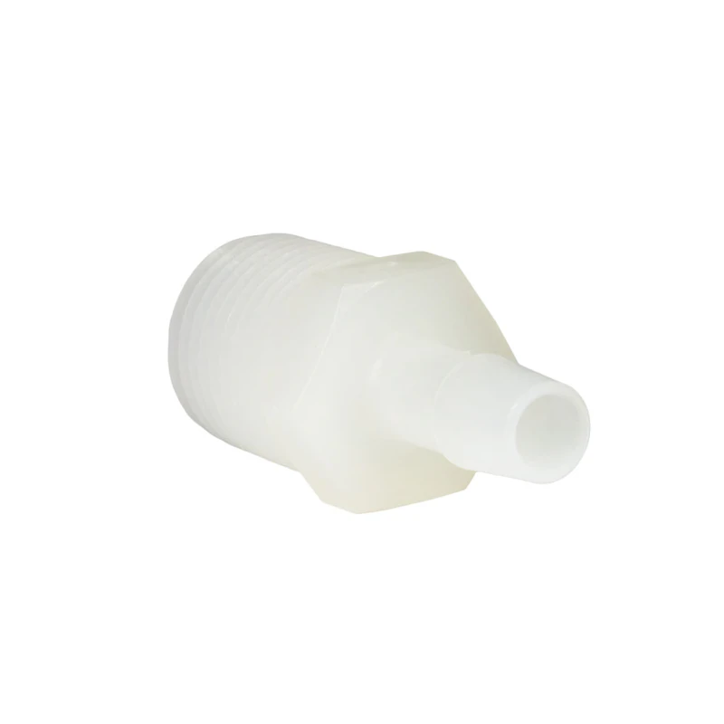 3/8" Tube ID x 1/2" NPT Natural Kynar® PVDF Threaded Adapter