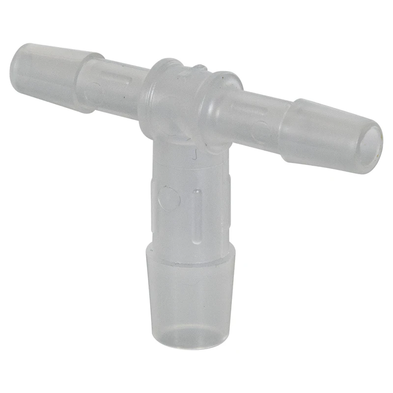 1/4" x 1/4" x 3/8" Tube ID Natural Polypropylene Reducing Tee