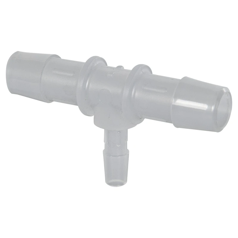 1/2" x 1/2" x 1/4" Tube ID Natural Polypropylene Reducing Tee
