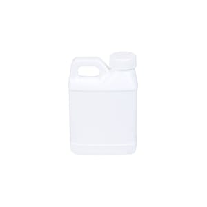 8 oz. White HDPE F-Style Jug with 28/400 White Ribbed Cap with F217 Liner