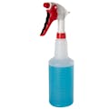 32 oz. Natural HDPE Spray Bottle with Red & White Polypropylene Sprayer