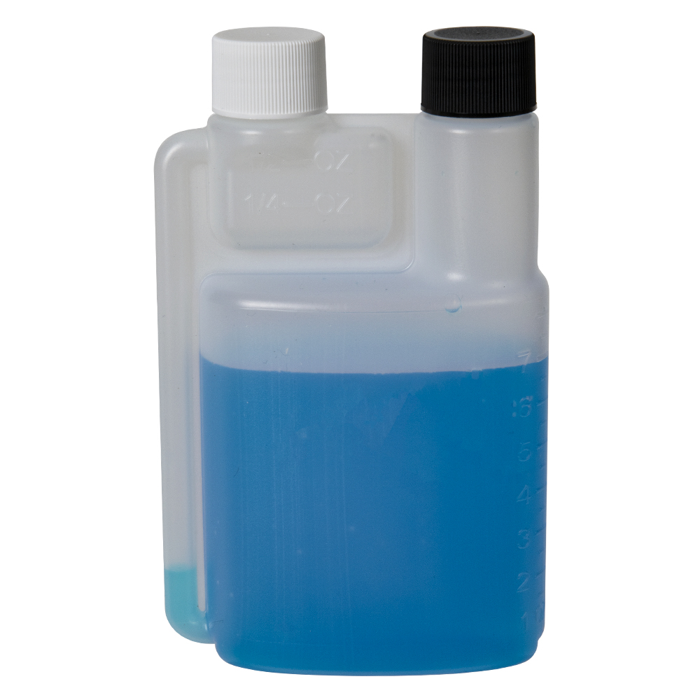 8 oz. Natural HDPE Bettix Bottle with 1/4 & 1/2 oz. Dispensing