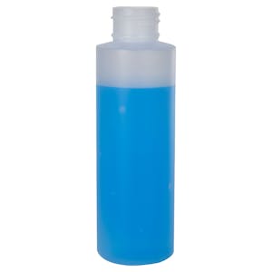 6 oz. Natural HDPE Cylindrical Sample Bottle with 24/410 Neck (Cap Sold Separately)