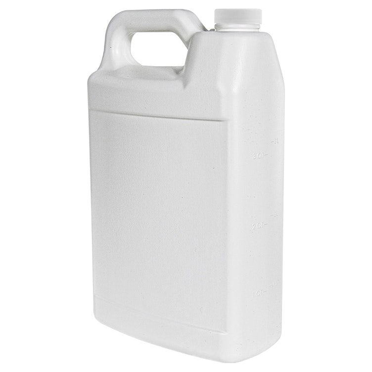 Plastic Bleach Jug with Handle, 1 gallon HDPE, Lightweight, pack/12