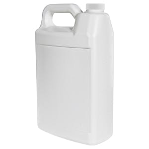 1 Gallon White HDPE F-Style Jug with 38/400 White Ribbed Cap with F217 Liner