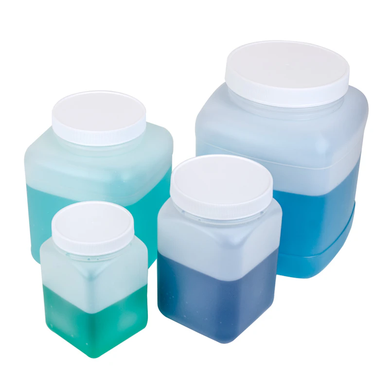 HDPE Square Jars with with Plain Caps